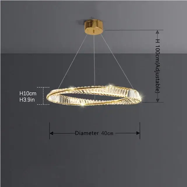 Luxury gold dna spiral crystal chandelier with double-ring design and embedded crystals for elegant living room decorbites dna spiral light