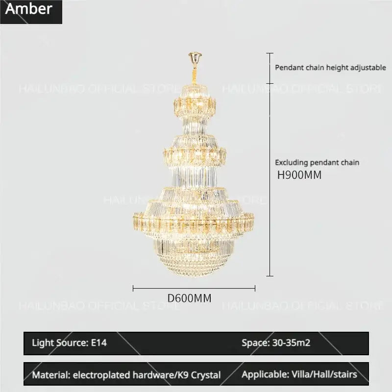 Elegant gold decorbites crystal chandelier with multi-tiered k9 crystal design for luxury living room decor