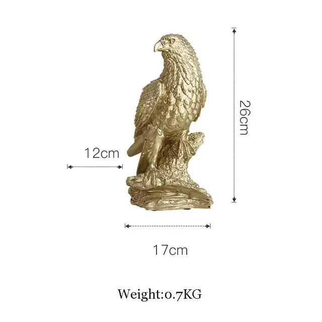 Luxury golden leopard panther figurine with detailed golden eagle statue feathering on a textured base for living room decorbites decor
