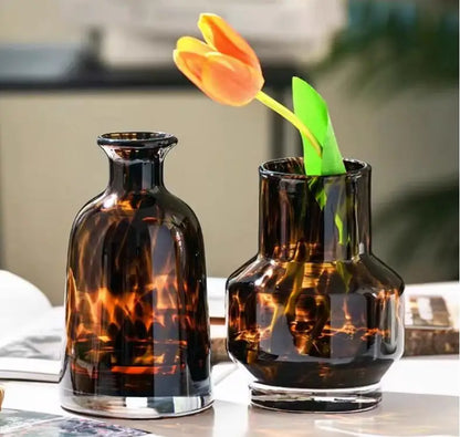 Luxury Leopard Glass Vase for Home Decor - Vase