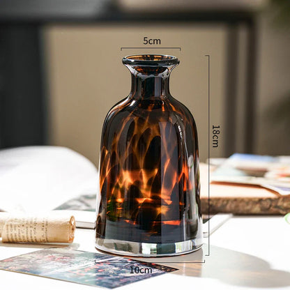 Luxury Leopard Glass Vase for Home Decor - B-1PCS - Vase