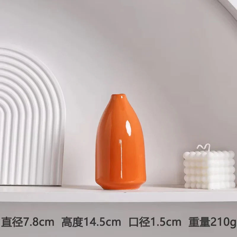 Luxury Modern Ceramic Flower Vase Orange - 3 - Vase