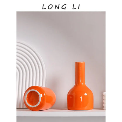 Luxury Modern Ceramic Flower Vase Orange - Vase