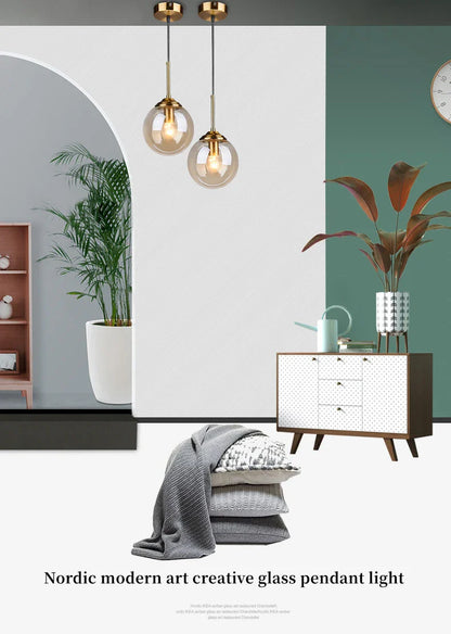 Luxury Nordic LED Chandelier with Glass Shades