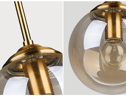 Luxury Nordic LED Chandelier with Glass Shades