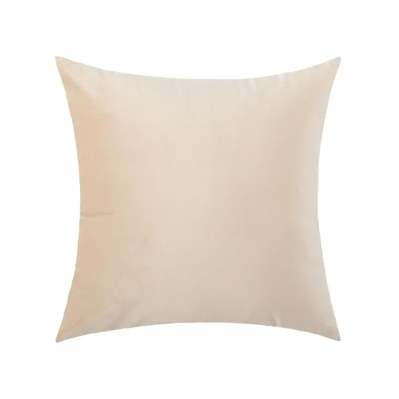 Beige square pillow case with soft smooth fabric complementing luxury decorbites green velvet pillow living room decor