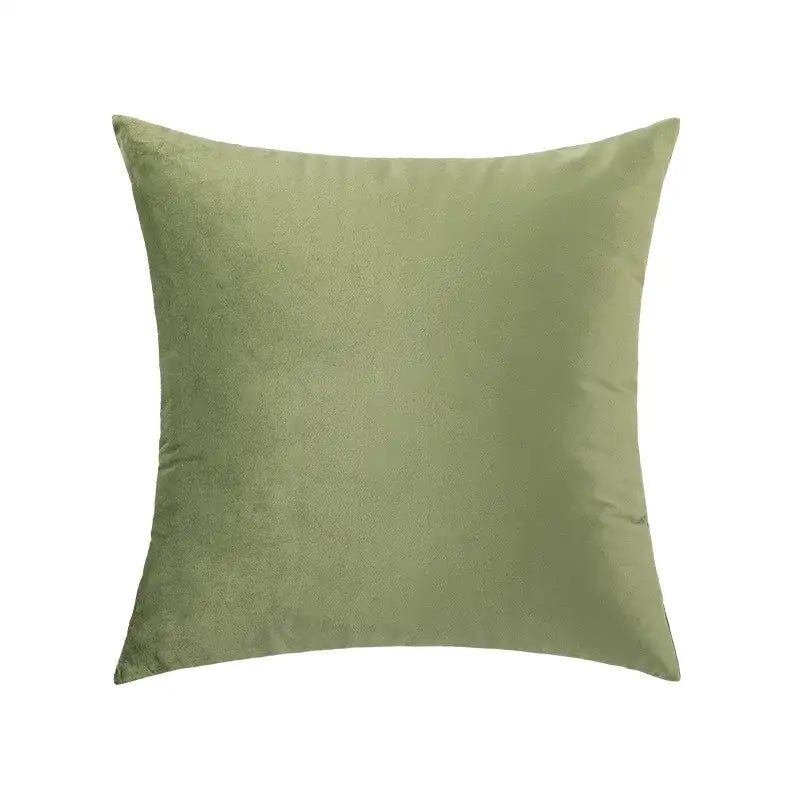 Luxury olive green velvet pillow case with soft sage green velvet pillow and plush textured surface for living room decorbites decor