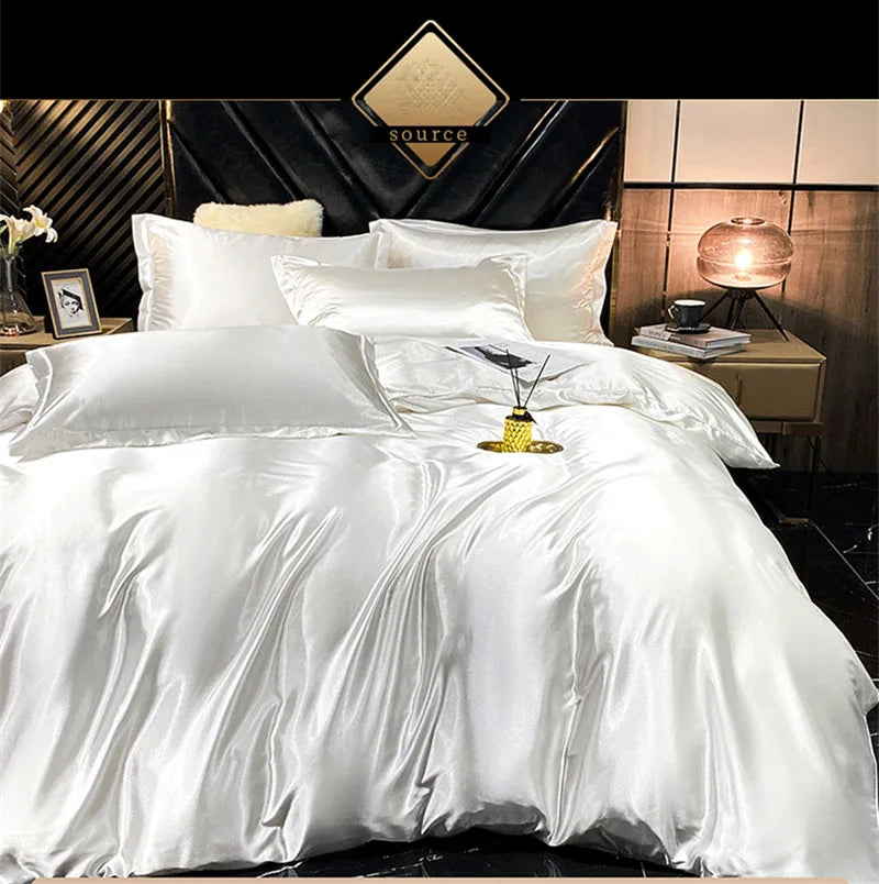 Luxury Silk Bedding Set with Sheets - Queen/King