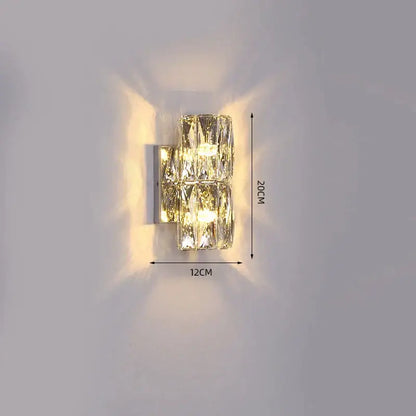 Luxury silver crystal deluxe wall sconce with crystal faceted glass and sleek metallic backplate for living room decorbites crystal deluxe