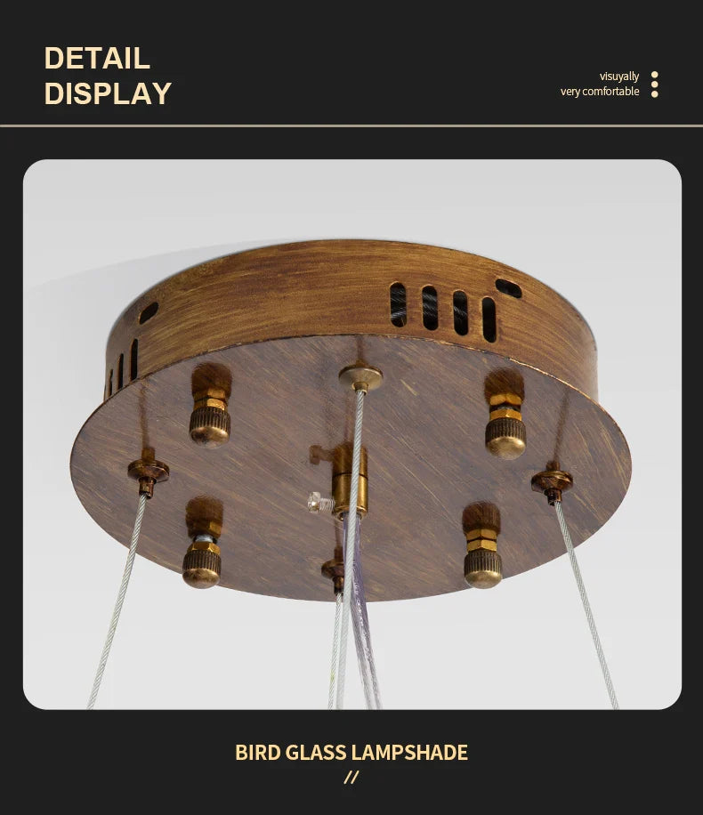 Luxury Vintage Glass Bird Chandelier - Chandelier
