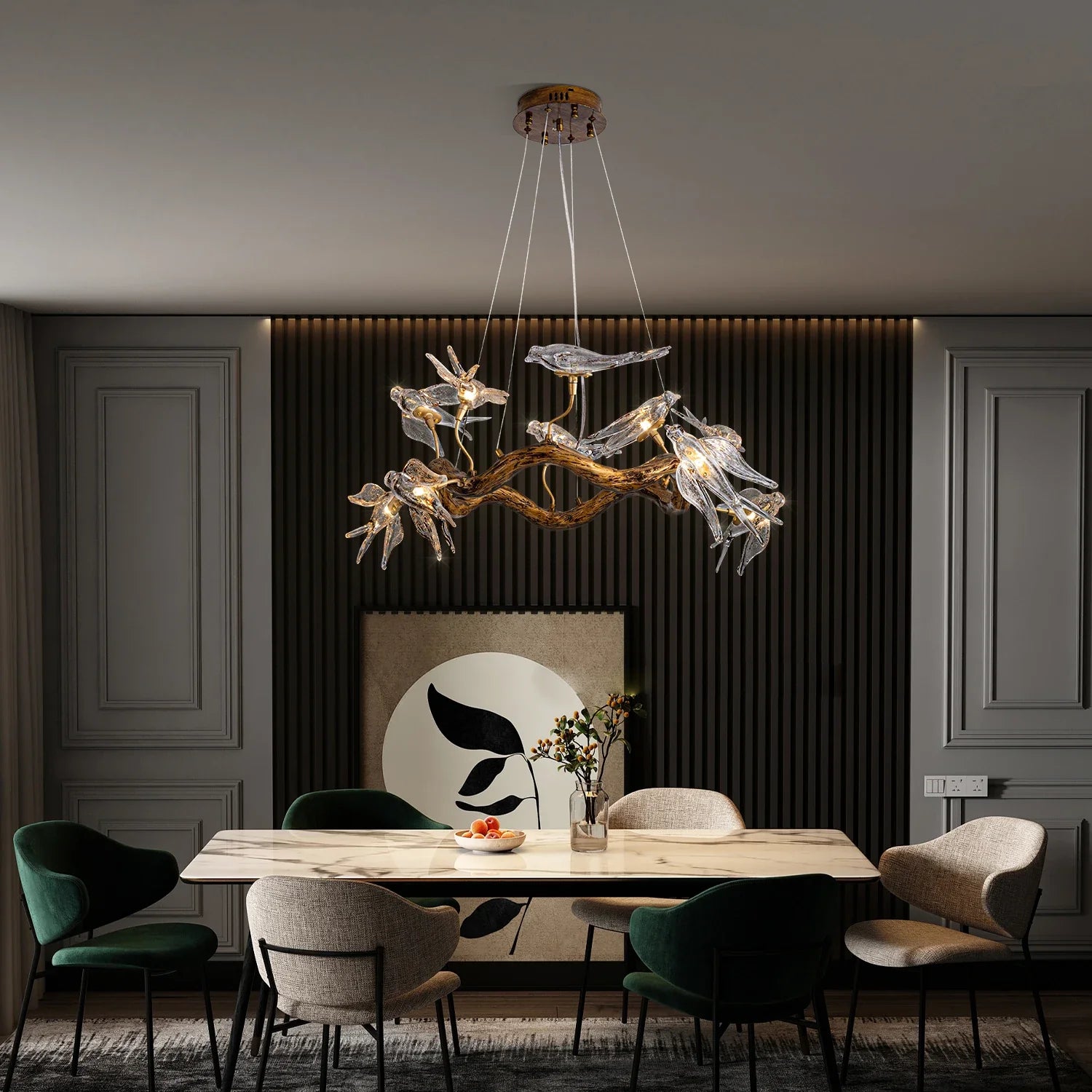 Luxury Vintage Glass Bird Chandelier - Chandelier