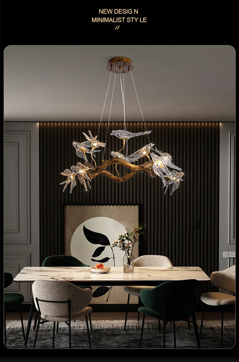 Luxury Vintage Glass Bird Chandelier - Chandelier