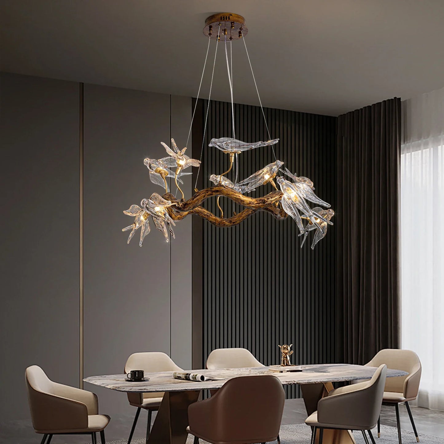 Luxury Vintage Glass Bird Chandelier - Chandelier