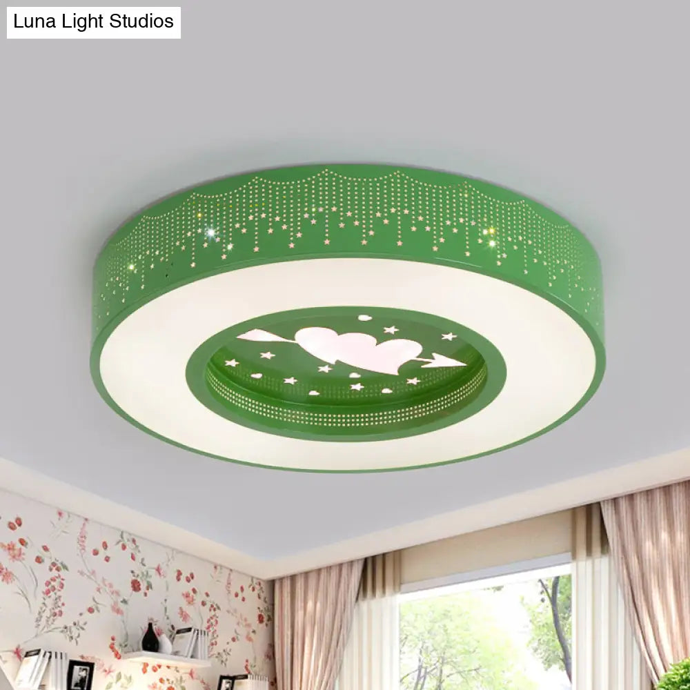 DecorBites™ DecorBites™ Macaron Acrylic LED Ceiling Lamp - Blue/Yellow/Green, 16"/19.5"/23.5" Round Flush Mount, Bedroom Lighting
