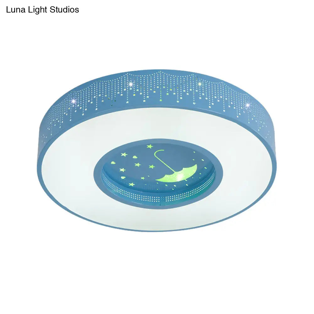 DecorBites™ DecorBites™ Macaron Acrylic LED Ceiling Lamp - Blue/Yellow/Green, 16"/19.5"/23.5" Round Flush Mount, Bedroom Lighting