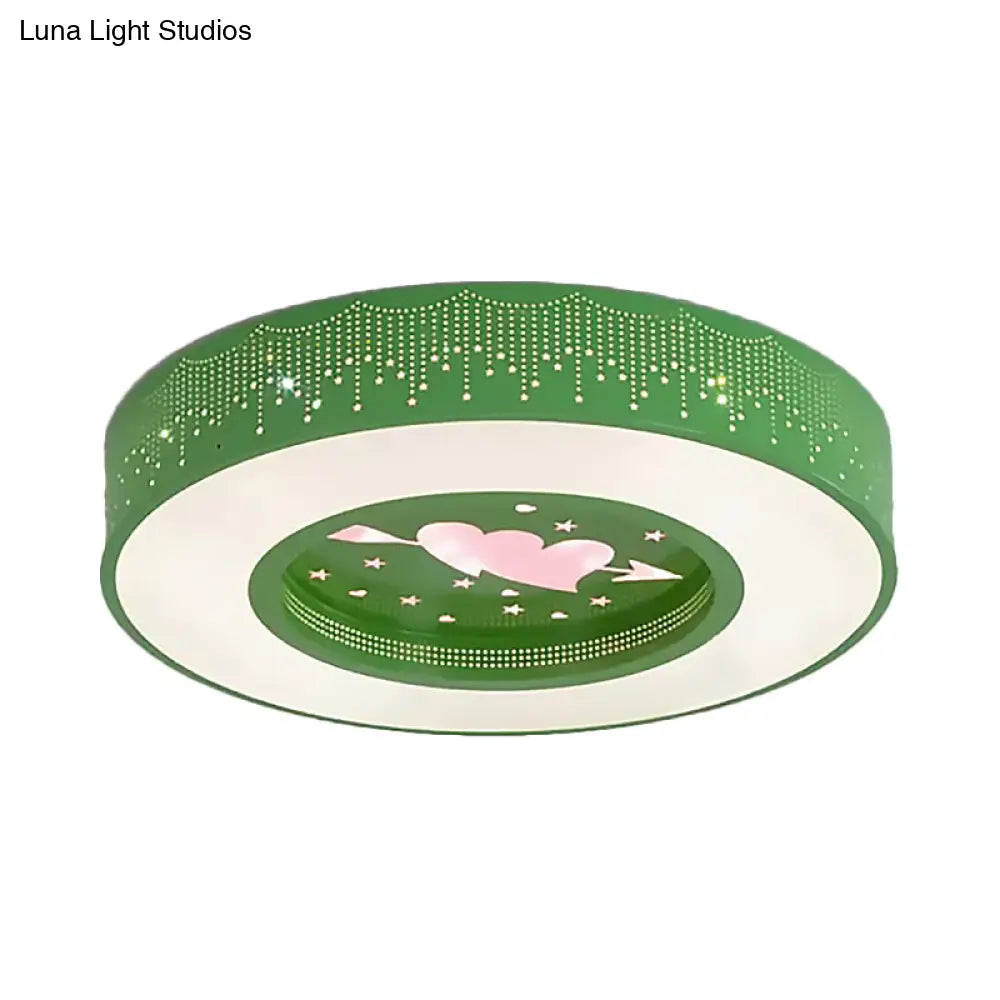 DecorBites™ DecorBites™ Macaron Acrylic LED Ceiling Lamp - Blue/Yellow/Green, 16"/19.5"/23.5" Round Flush Mount, Bedroom Lighting
