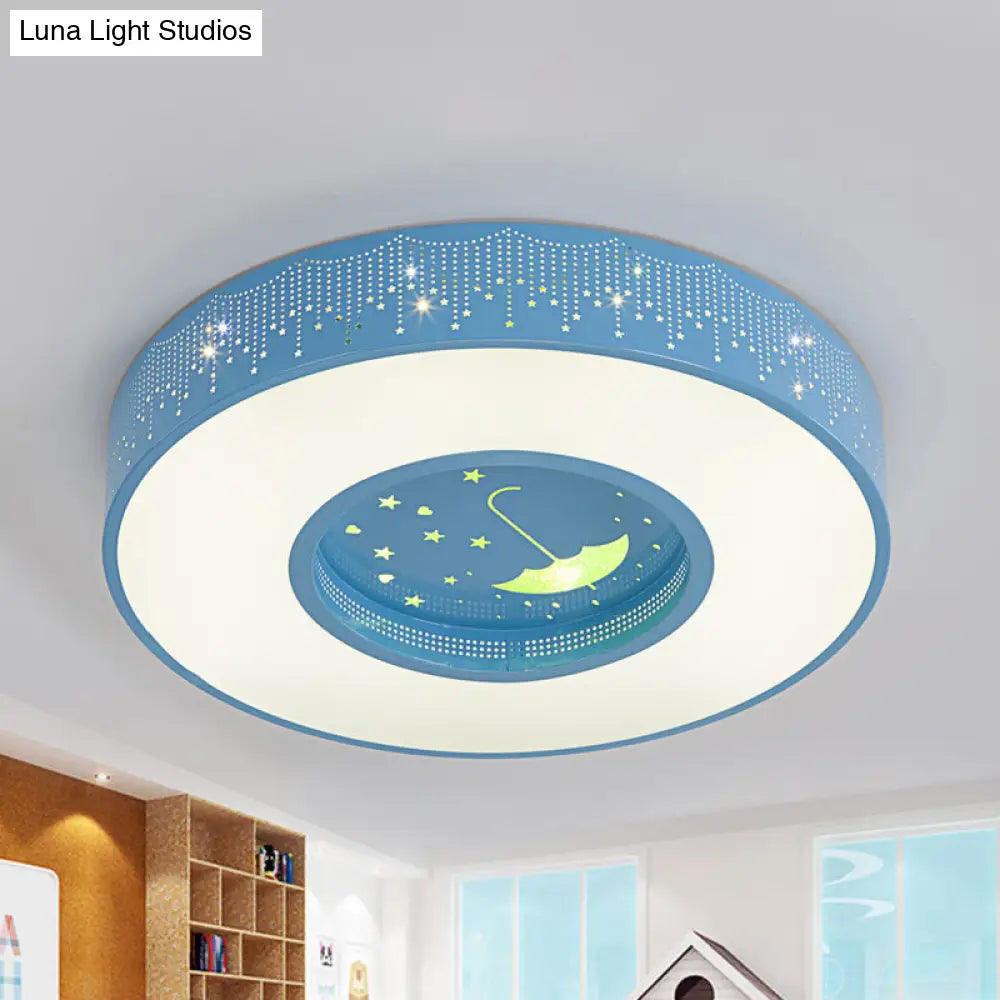 DecorBites™ DecorBites™ Macaron Acrylic LED Ceiling Lamp - Blue/Yellow/Green, 16"/19.5"/23.5" Round Flush Mount, Bedroom Lighting