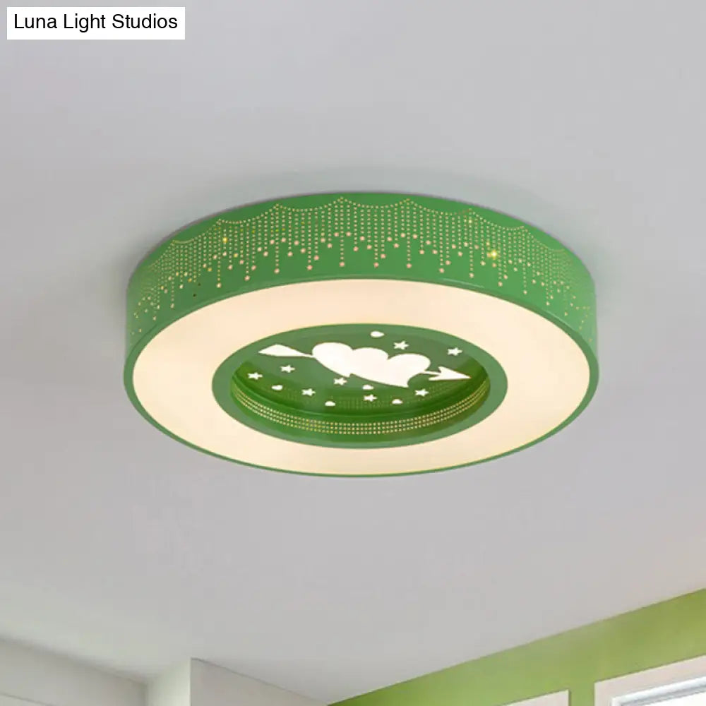 DecorBites™ DecorBites™ Macaron Acrylic LED Ceiling Lamp - Blue/Yellow/Green, 16"/19.5"/23.5" Round Flush Mount, Bedroom Lighting