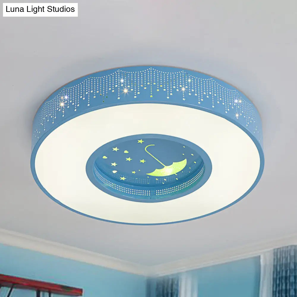DecorBites™ DecorBites™ Macaron Acrylic LED Ceiling Lamp - Blue/Yellow/Green, 16"/19.5"/23.5" Round Flush Mount, Bedroom Lighting