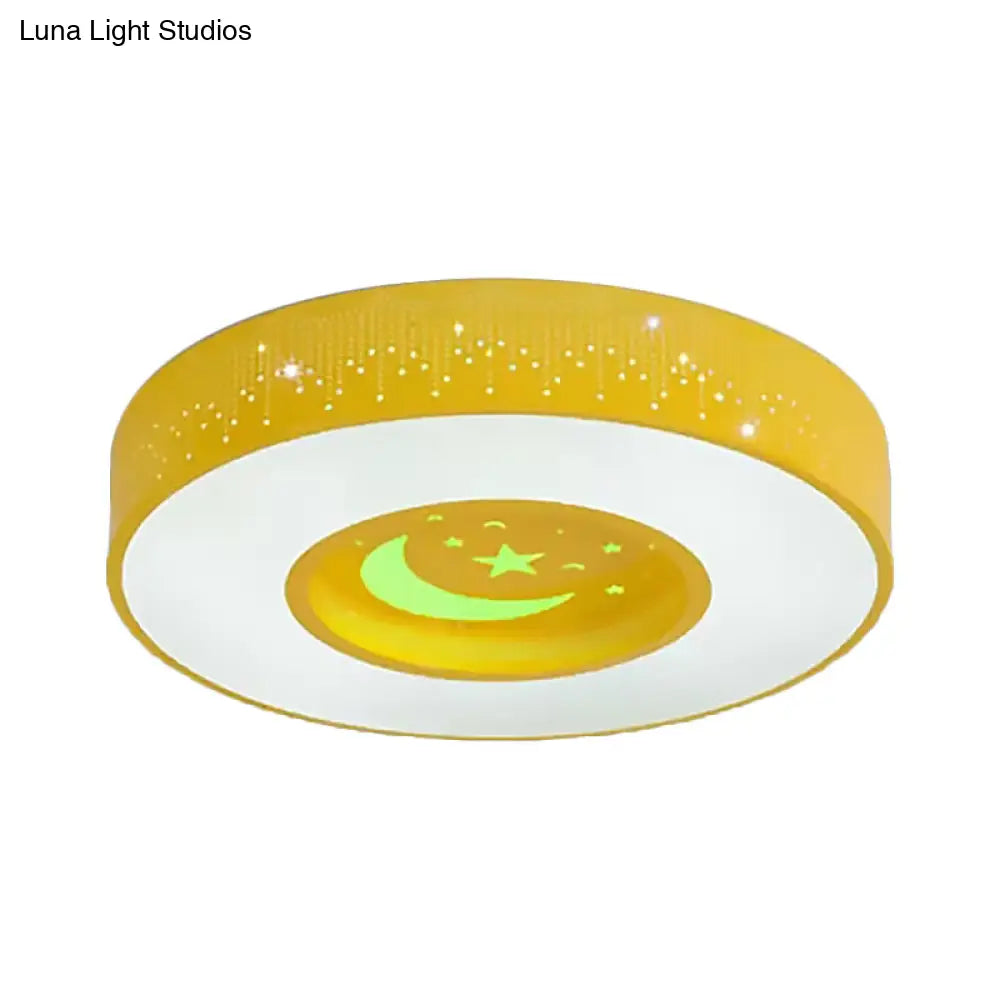 DecorBites™ DecorBites™ Macaron Acrylic LED Ceiling Lamp - Blue/Yellow/Green, 16"/19.5"/23.5" Round Flush Mount, Bedroom Lighting
