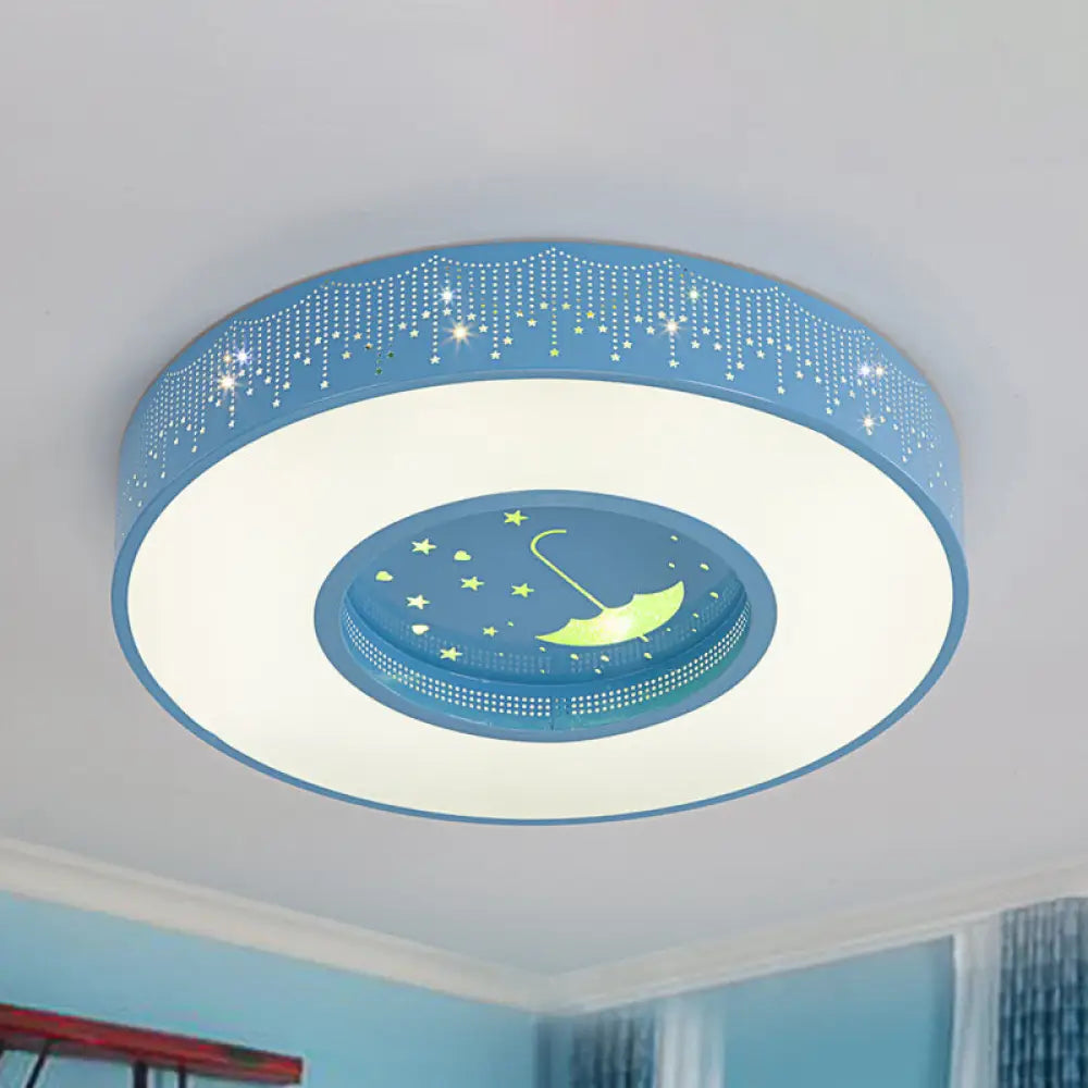 DecorBites™ DecorBites™ Macaron Acrylic LED Ceiling Lamp - Blue/Yellow/Green, 16"/19.5"/23.5" Round Flush Mount, Bedroom Lighting