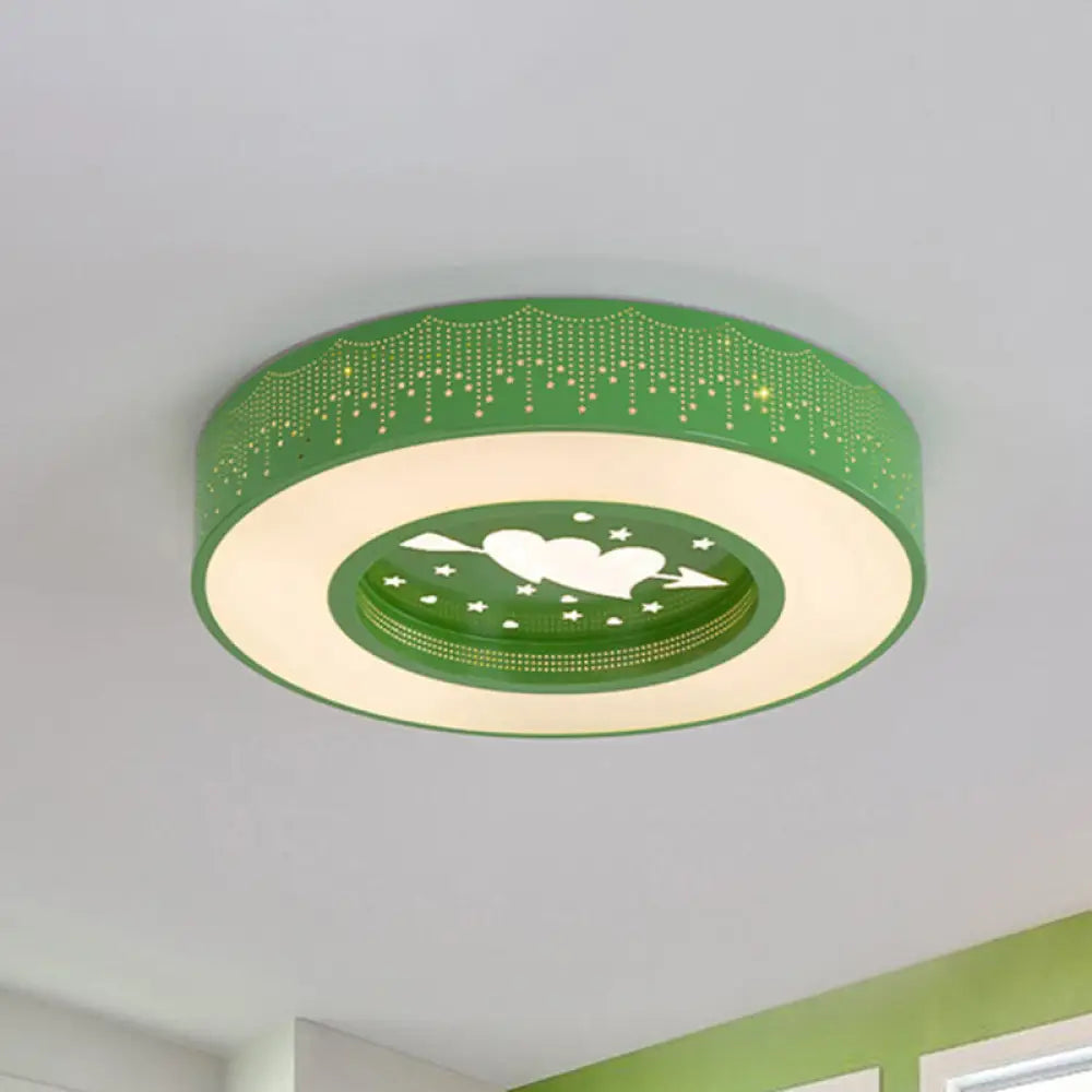 DecorBites™ DecorBites™ Macaron Acrylic LED Ceiling Lamp - Blue/Yellow/Green, 16"/19.5"/23.5" Round Flush Mount, Bedroom Lighting
