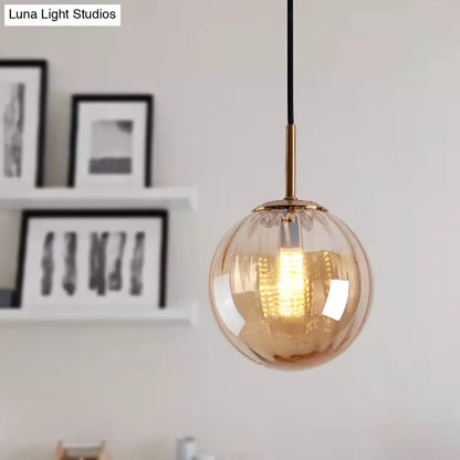 Lámpara colgante de techo con forma de burbuja de cristal color ámbar, verde y rojo (modelo Macaron) - 1 cabezal, ideal para dormitorios