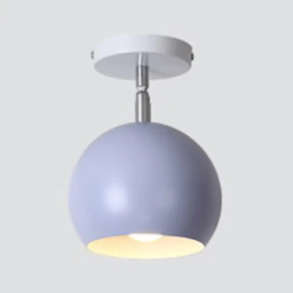 DecorBites™ DecorBites™ Macaron Blue/Pink Ceiling Lamp: 1-Light Semi-Flush Mount with Rotatable Balcony Design - Metallic Shade
