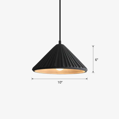 Macaron Cement Conical Pendant Ceiling Light - Single Suspension Fixture for Living Room