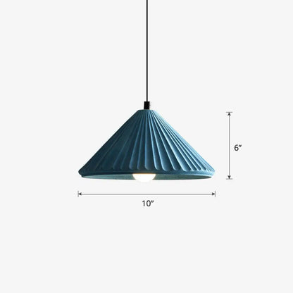 Macaron Cement Conical Pendant Ceiling Light - Single Suspension Fixture for Living Room