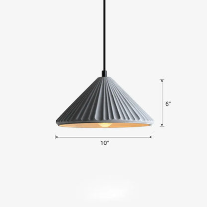 Macaron Cement Conical Pendant Ceiling Light - Single Suspension Fixture for Living Room