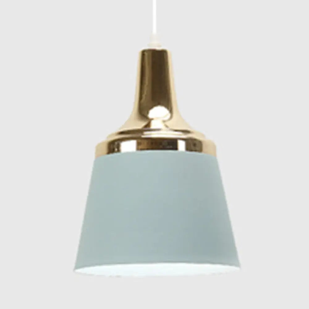 Macaron Colored Pendant Light: Nordic Single Head, Cloth Shop Bucket Suspension Design