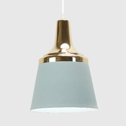 Macaron Colored Pendant Light: Nordic Single Head, Cloth Shop Bucket Suspension Design