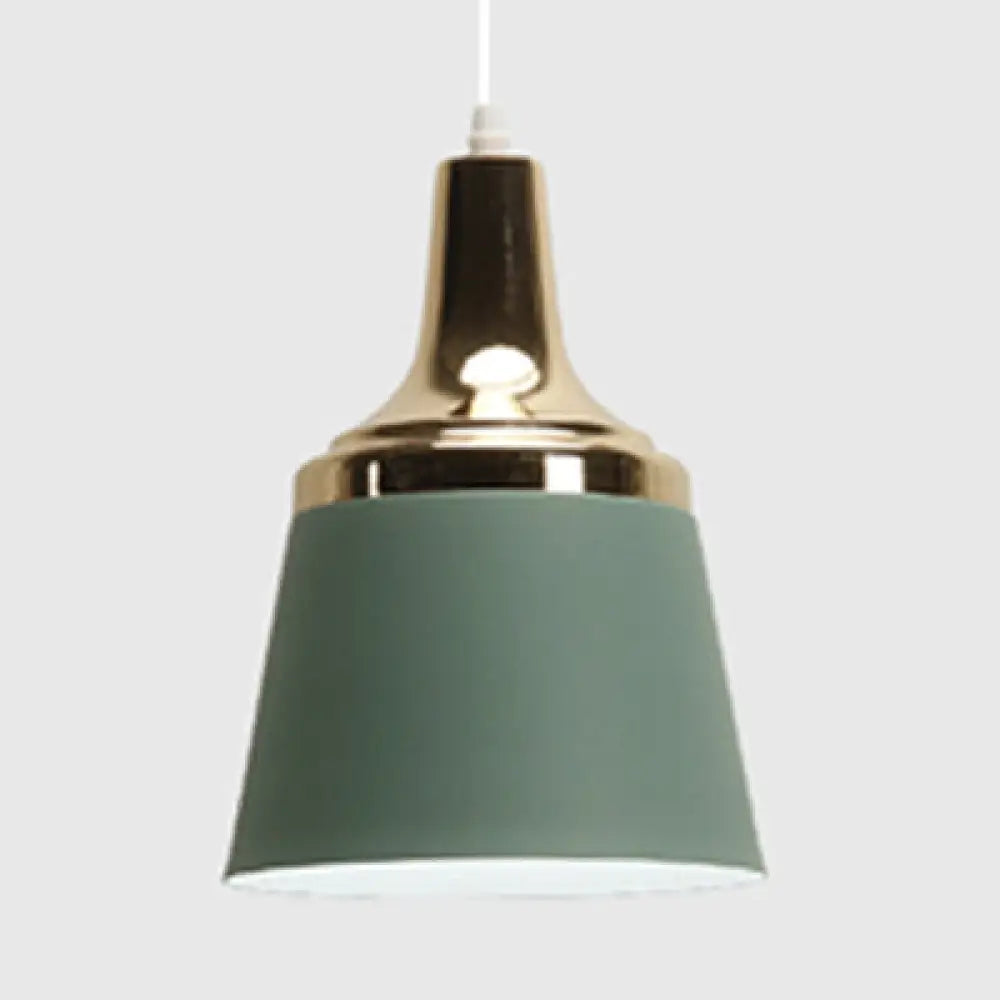 Macaron Colored Pendant Light: Nordic Single Head, Cloth Shop Bucket Suspension Design