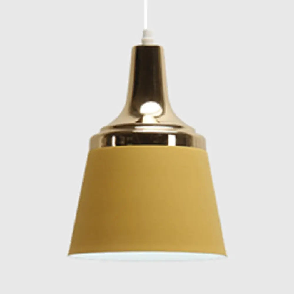 Macaron Colored Pendant Light: Nordic Single Head, Cloth Shop Bucket Suspension Design