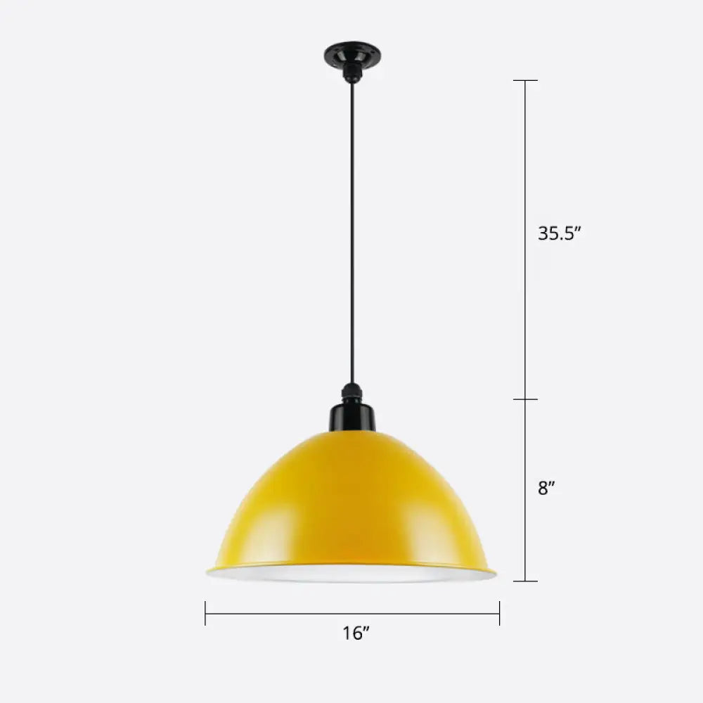 Macaron Dome Pendant Light - Metallic 1 Head Ceiling Lamp for Dining Room