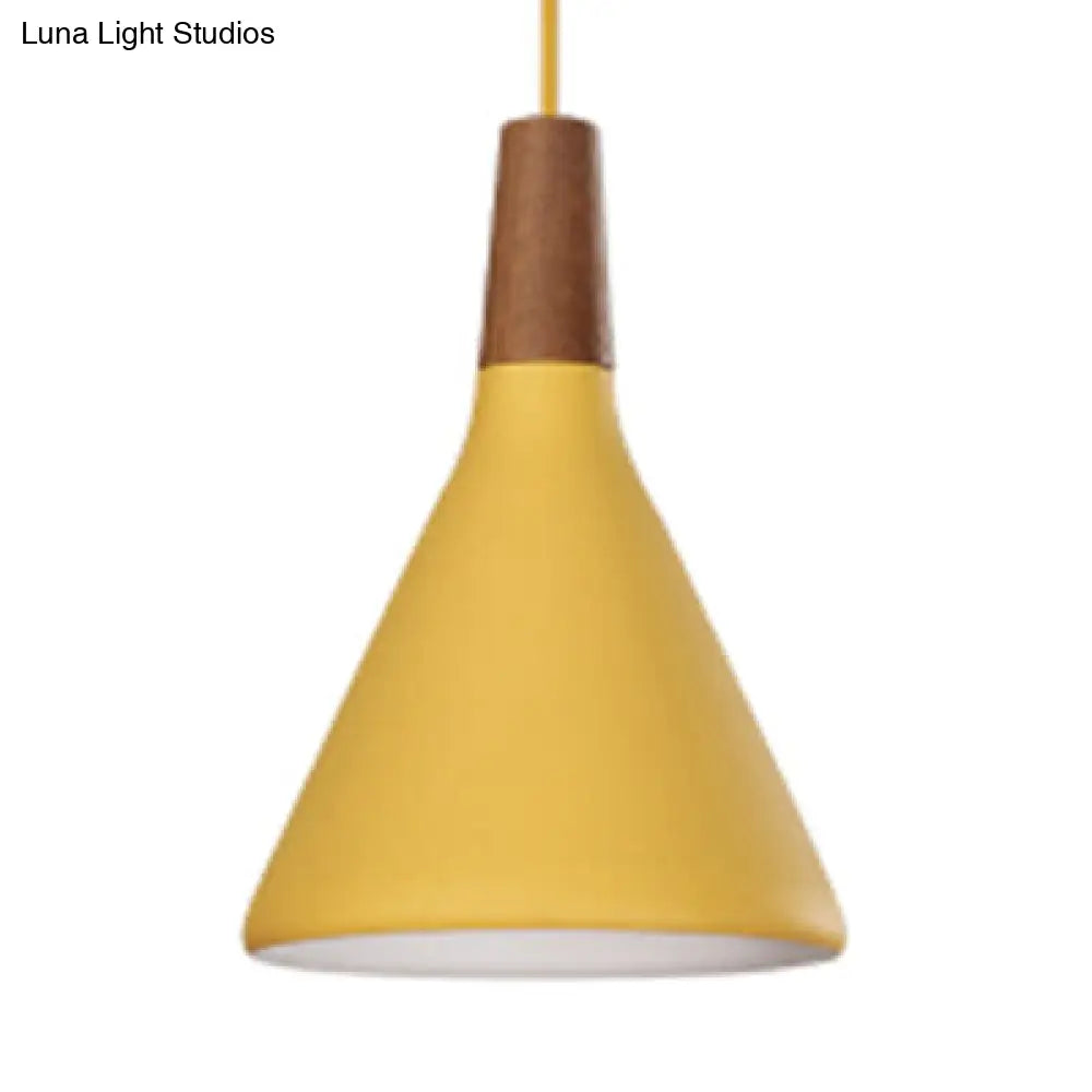 Macaron Funnel Pendant Lamp - Single Light Hanging Light for Bedroom or Bathroom