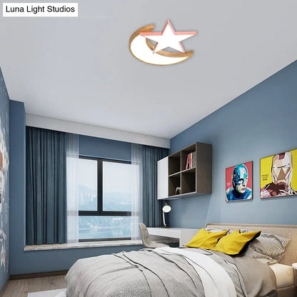 DecorBites™ DecorBites™ Macaron LED Ceiling Light with Moon and Star Design for Lovely Bedroom Décor