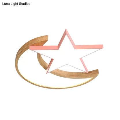 DecorBites™ DecorBites™ Macaron LED Ceiling Light with Moon and Star Design for Lovely Bedroom Décor