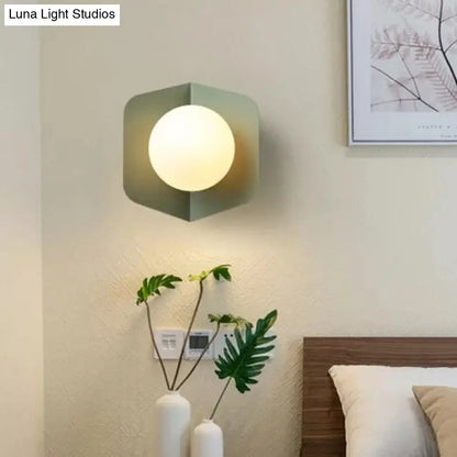 DecorBites™ DecorBites™ Macaron Loft Flush Mount Light: Orb Shade, Frosted Glass, 1-Bulb Ceiling Fixture for Hallway