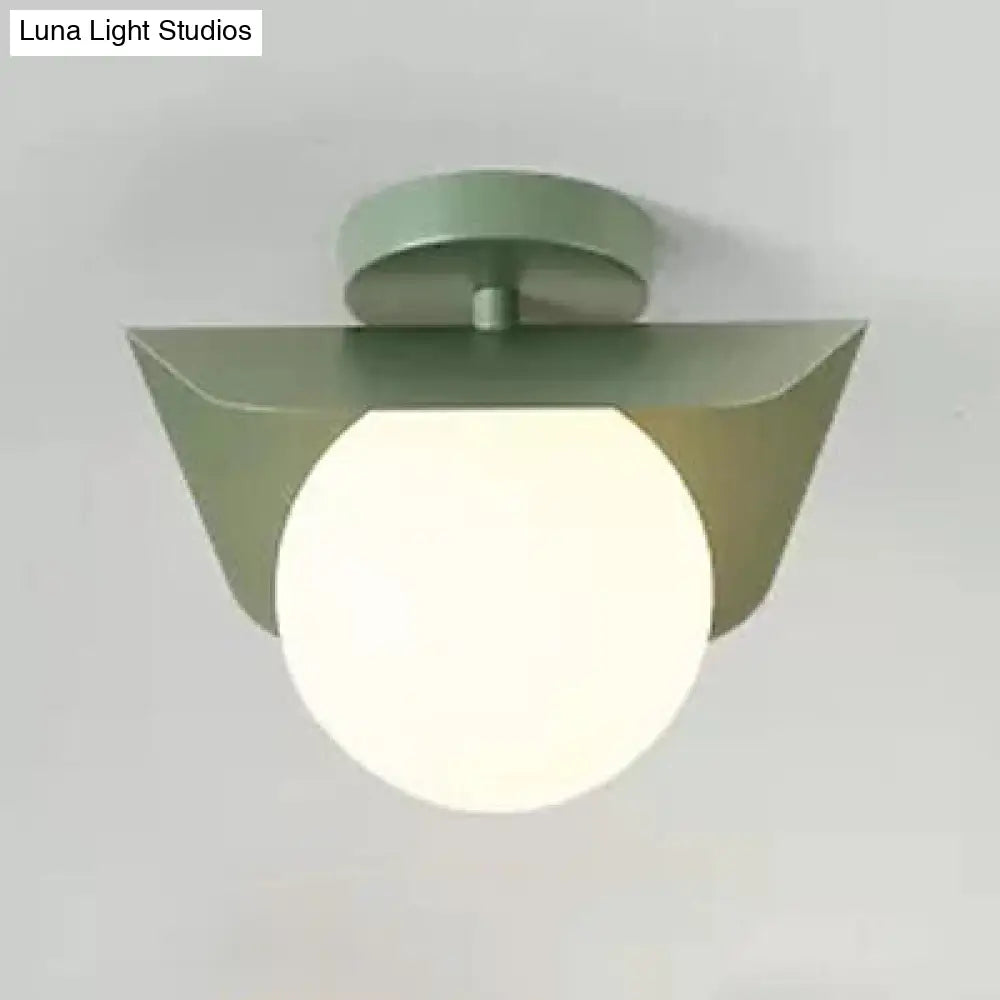 DecorBites™ DecorBites™ Macaron Loft Flush Mount Light: Orb Shade, Frosted Glass, 1-Bulb Ceiling Fixture for Hallway