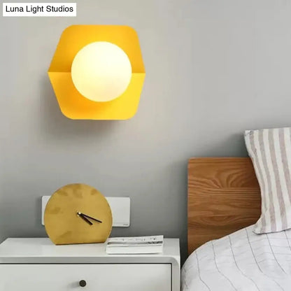 DecorBites™ DecorBites™ Macaron Loft Flush Mount Light: Orb Shade, Frosted Glass, 1-Bulb Ceiling Fixture for Hallway