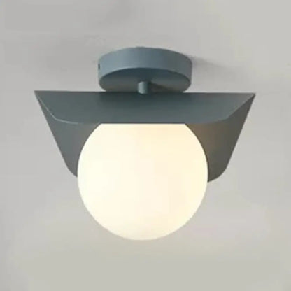 DecorBites™ DecorBites™ Macaron Loft Flush Mount Light: Orb Shade, Frosted Glass, 1-Bulb Ceiling Fixture for Hallway