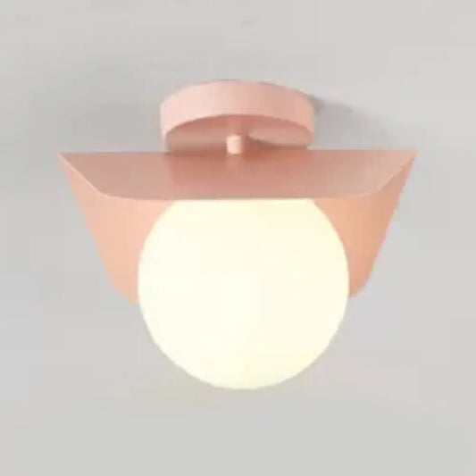 DecorBites™ DecorBites™ Macaron Loft Flush Mount Light: Orb Shade, Frosted Glass, 1-Bulb Ceiling Fixture for Hallway