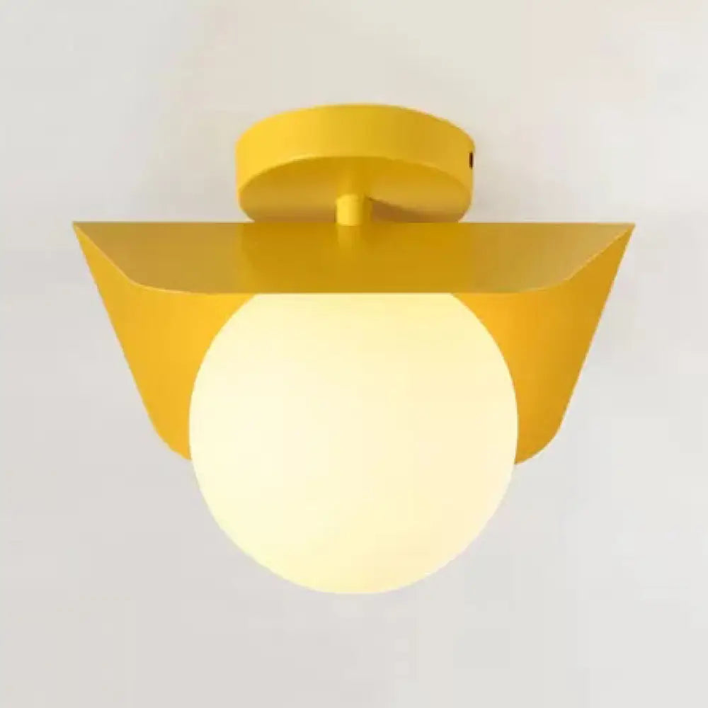 DecorBites™ DecorBites™ Macaron Loft Flush Mount Light: Orb Shade, Frosted Glass, 1-Bulb Ceiling Fixture for Hallway