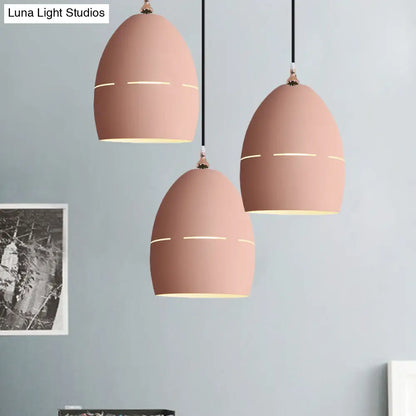 Macaron Loft Metal Oval Suspension Light - Stylish Hanging Light for Dining Room