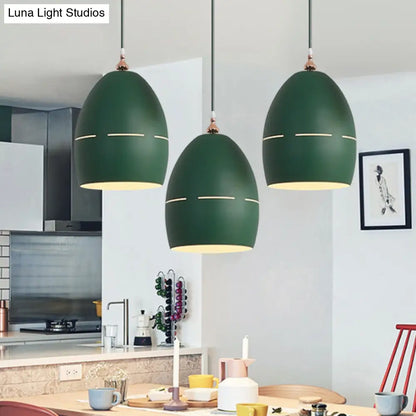 Macaron Loft Metal Oval Suspension Light - Stylish Hanging Light for Dining Room