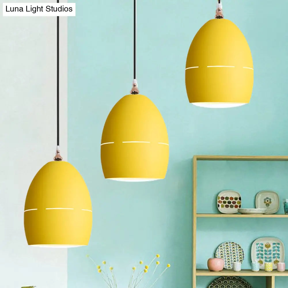 Macaron Loft Metal Oval Suspension Light - Stylish Hanging Light for Dining Room