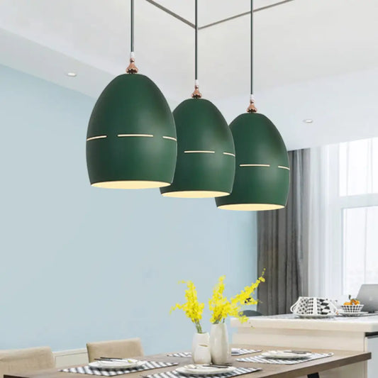 Macaron Loft Metal Oval Suspension Light - Stylish Hanging Light for Dining Room