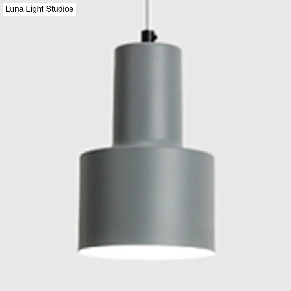 Macaron Loft Pendant Ceiling Light - Metallic Cylinder Design for Meeting Room